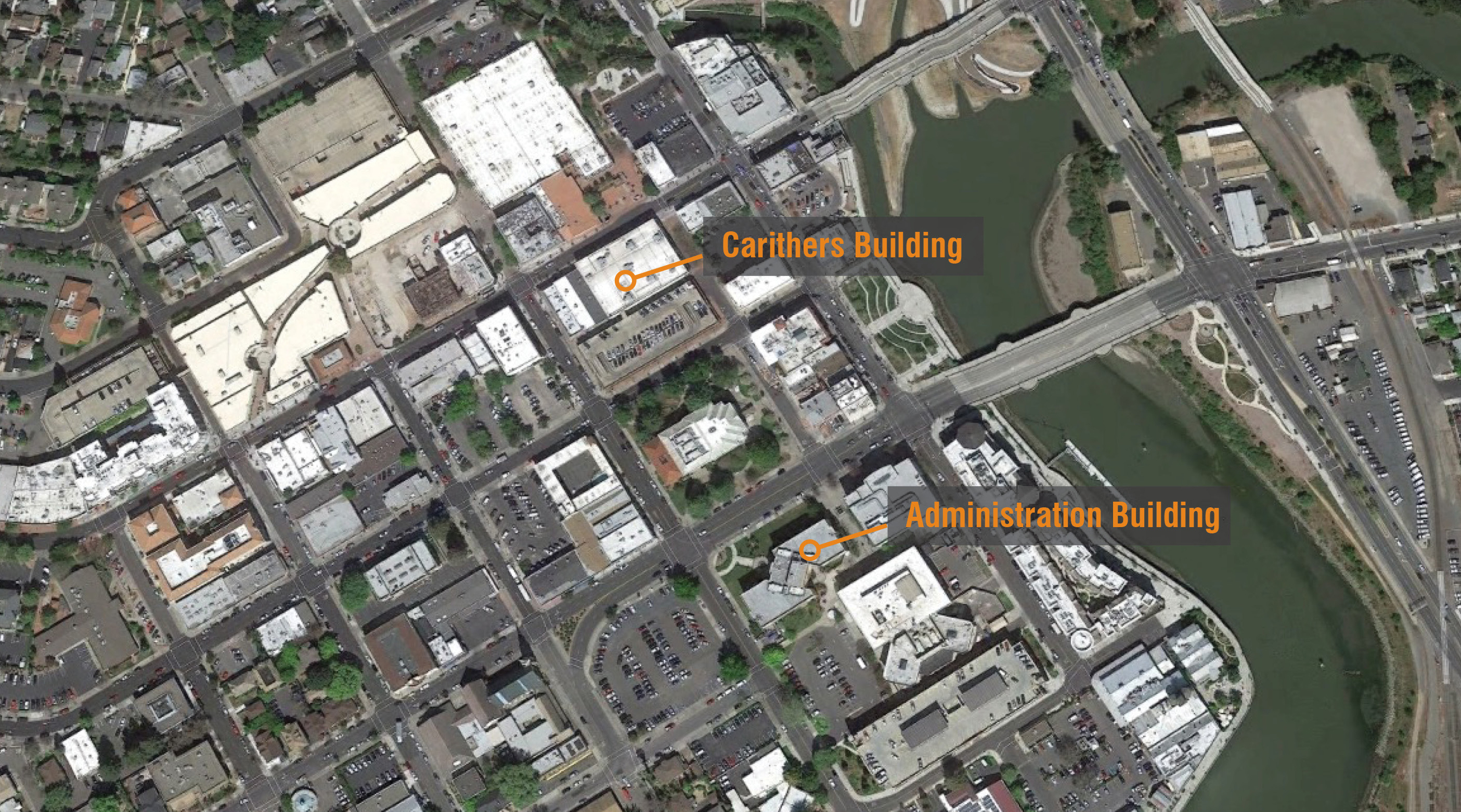 Downtown Napa, earthquake damaged buildings, County of Napa, Carithers Building, Main Administration Building