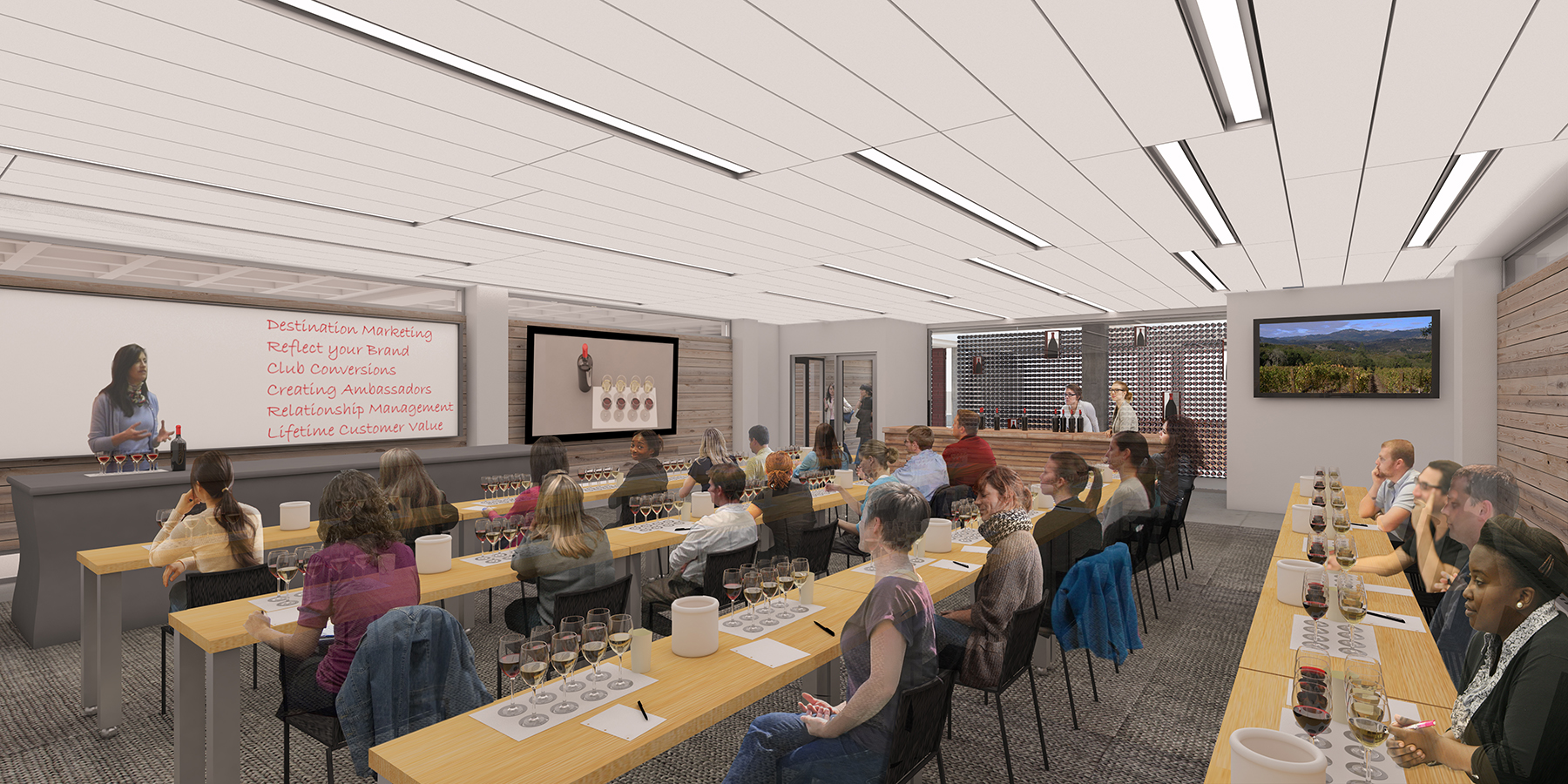 Wine Business Institute, Sonoma State University, TLCD Architecture, Hospitality Classroom